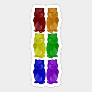 Rainbow gummy otters Sticker